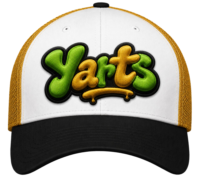 YARTS - White Front Panel, Black Bill & Gold Mesh