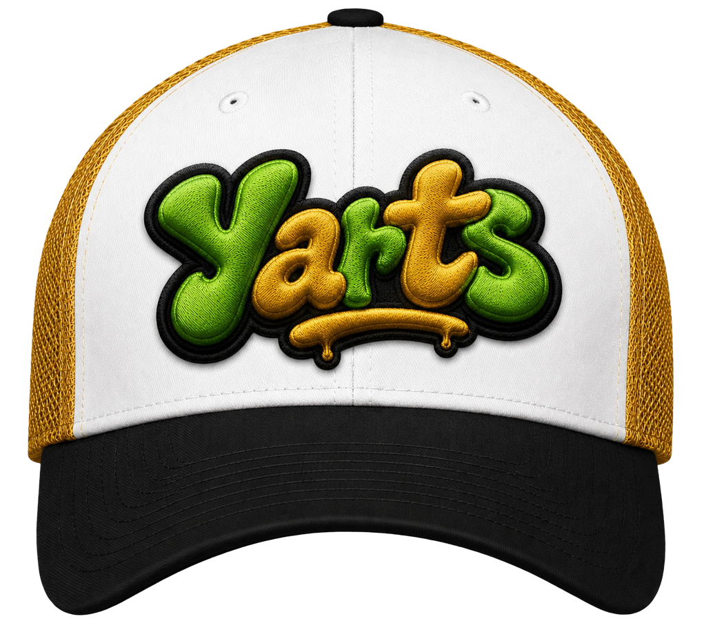 YARTS - White Front Panel, Black Bill & Gold Mesh